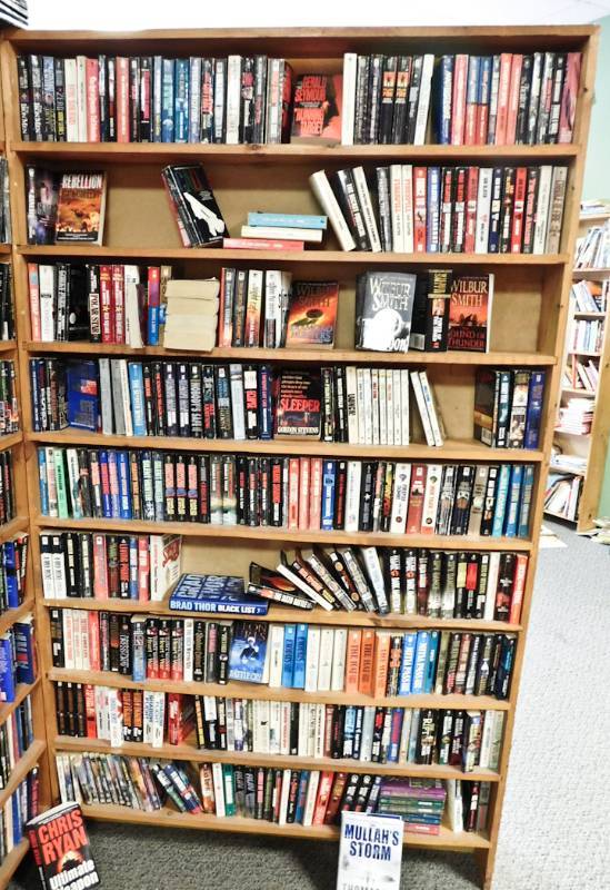 Bookstore paperback bookshelves