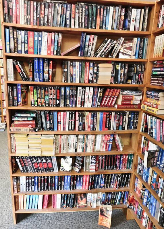 Bookstore paperback bookshelves