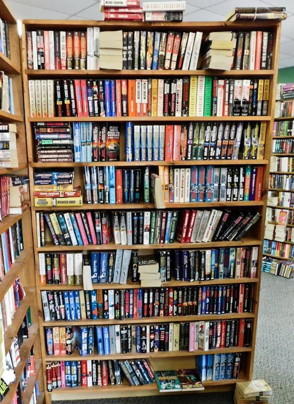 Bookstore paperback bookshelves