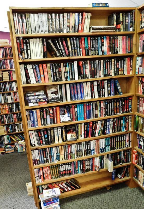 Bookstore paperback bookshelves
