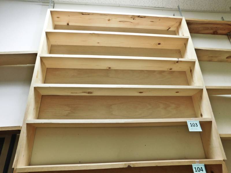 Back room overstock paperback bookshelves