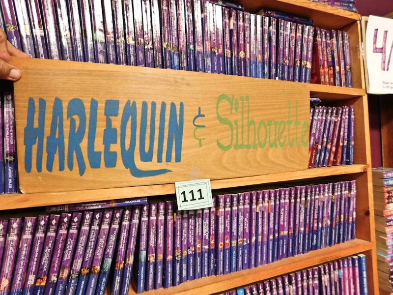 Wooden Bookstore Genere Sign