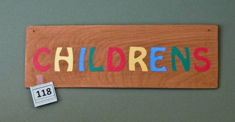 Wooden Bookstore Genere Sign