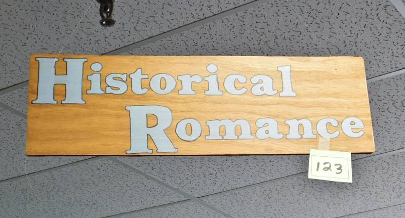 Wooden Bookstore Genere Sign