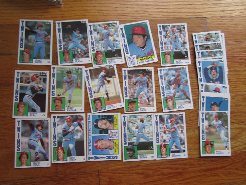 lot 52 image: 1984 Topps Twins team set...