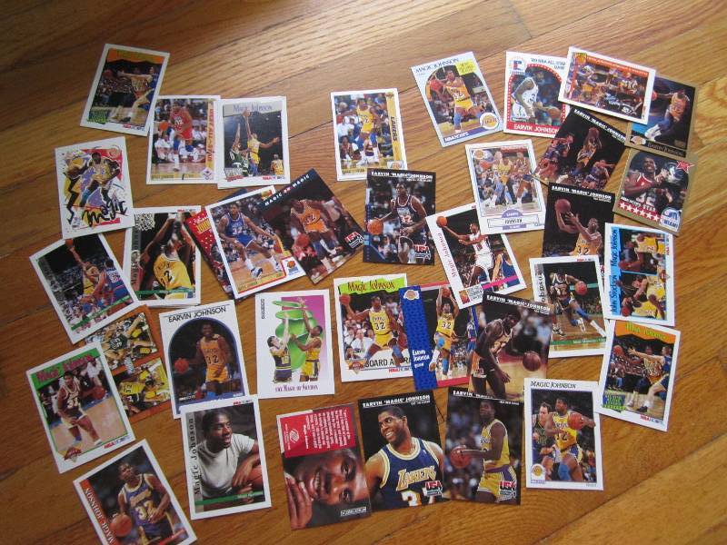 lot 72 image: 40 Magic Johnson cards...