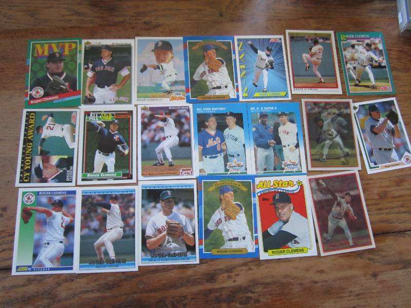 lot 8 image: 20 Roger Clemens baseball cards...