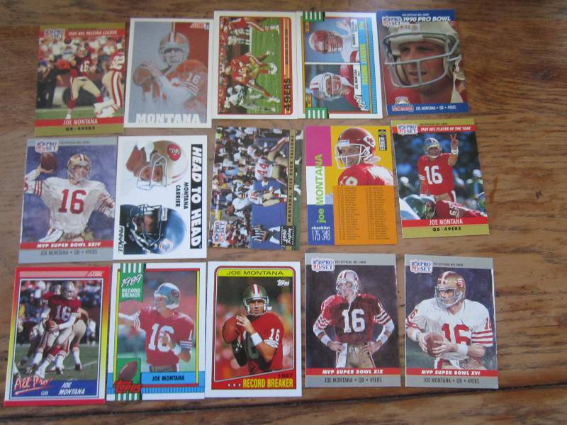 lot 12 image: 15 Joe Montana cards...