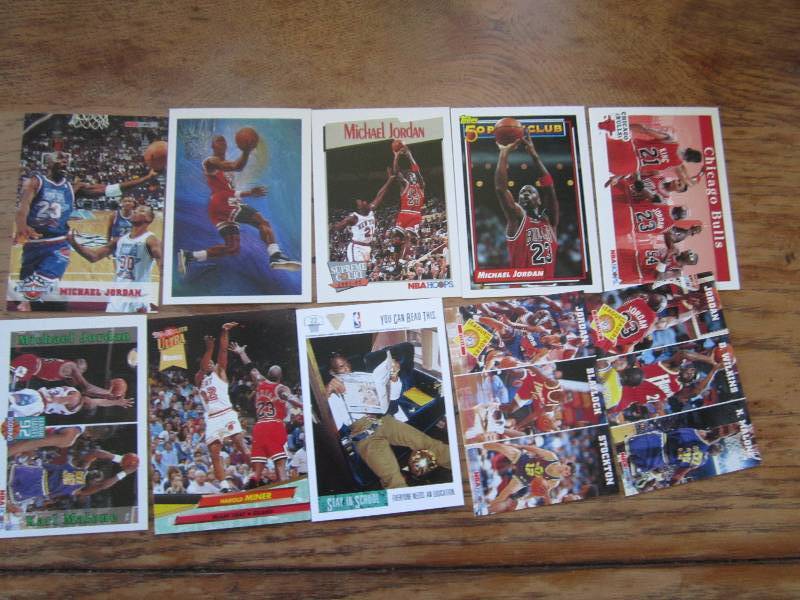 lot 13 image: 10 Michael Jordan cards...