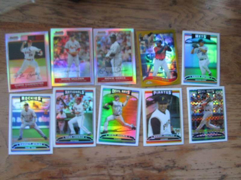 lot 29 image: 10 Topps and Bowman chrome refracto...