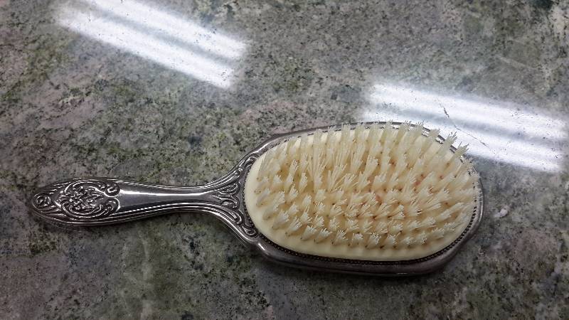 Silver hairbrush
