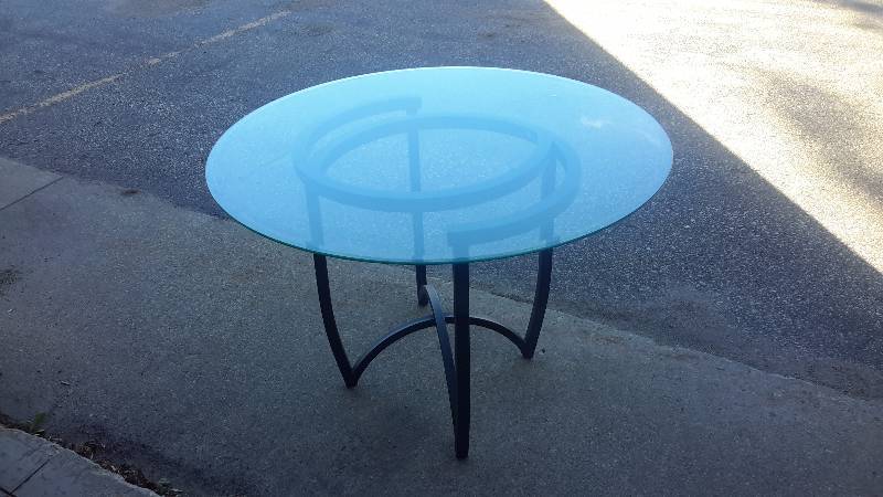 Large glass top table