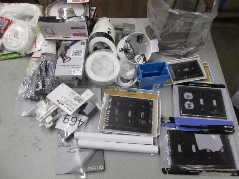 lot 37 image: lot of misc. electrical, towel ring...