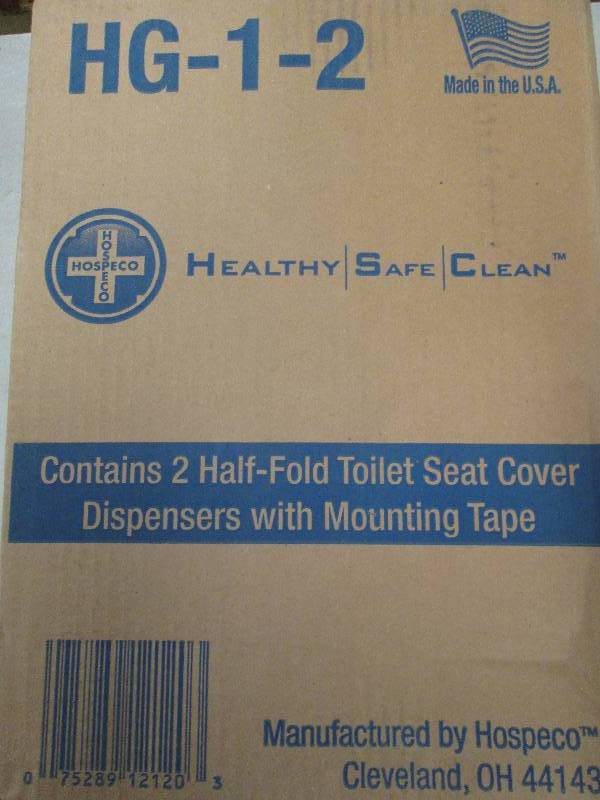 lot 44 image: 3 boxes of 2 half fold toilet seat ...