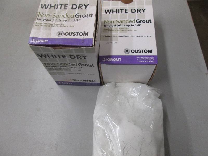 lot 52 image: 3 new boxes of white dry non sanded...