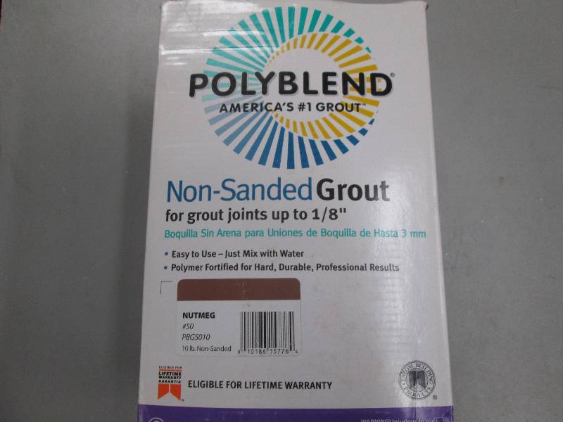 lot 72 image: 1 new 10 lb box of polyblend grout ...