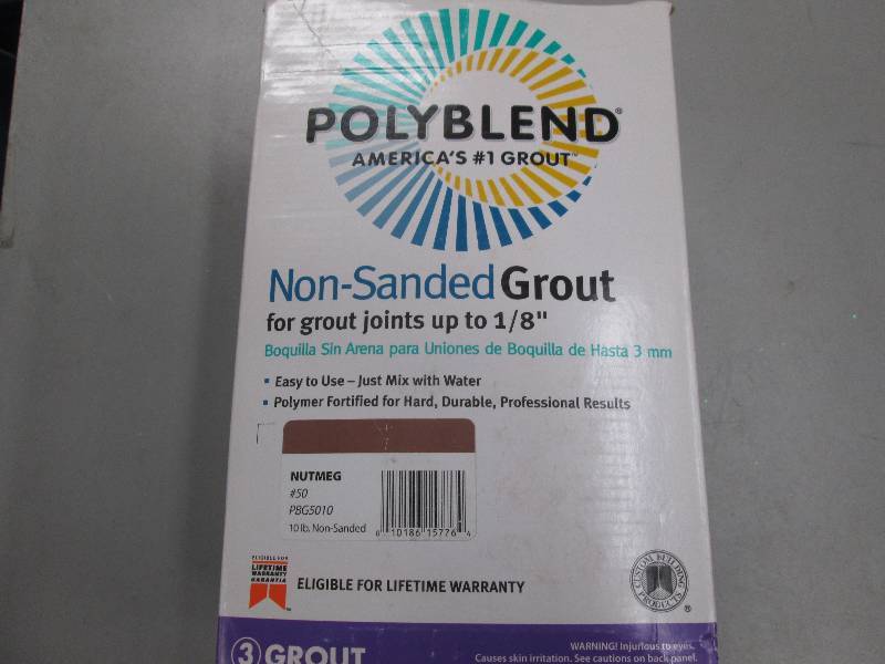 lot 74 image: 1 new 10lb box of polyblend grout c...