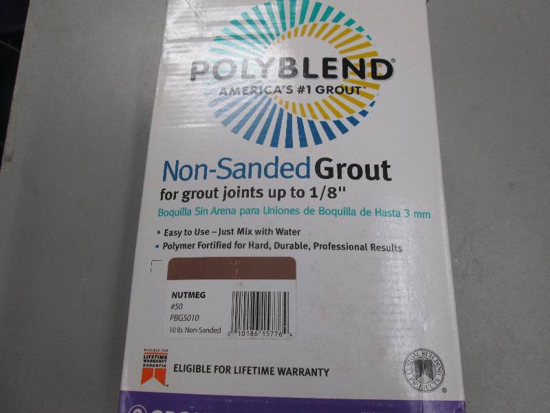 lot 75 image: 1 new 10lb box of poly blend grout ...