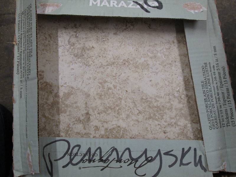 lot 94 image: 1 box of glazed porcelin tile 13 pc...