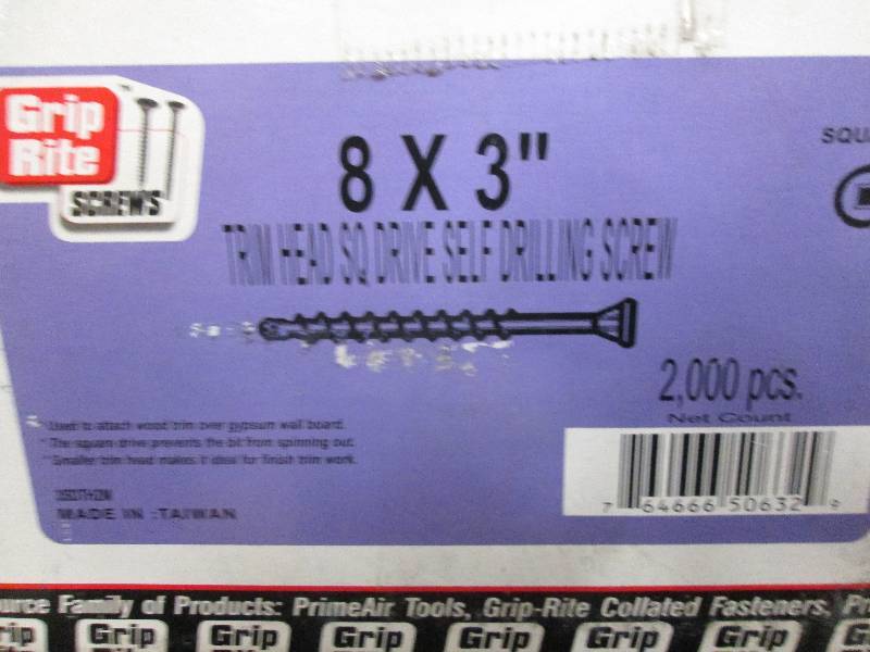 lot 135 image: grip rite 8x3 trim head self drivi...