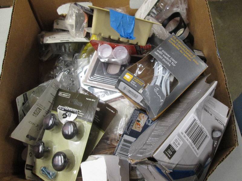 lot 163 image: box of misc. new drawer knobs , ele...
