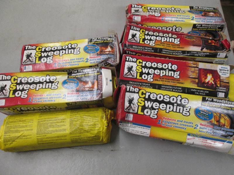 lot 165 image: 7 boxes of the creosote sweeping lo...