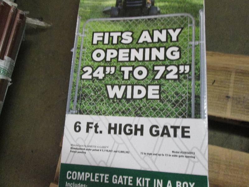 lot 181 image: chain link fence gate 6ft tall fits...