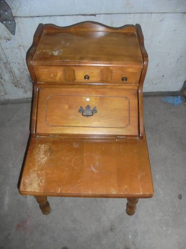 Wood End Table with Doors,