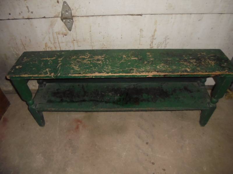 Green Wood Bench, 19x48x10