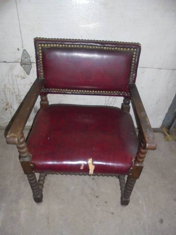 Vintage Wood Chair, 33x24x20, tear in seat