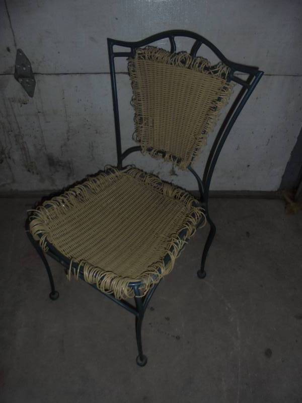 Green Wicker Chair, 34x17x18