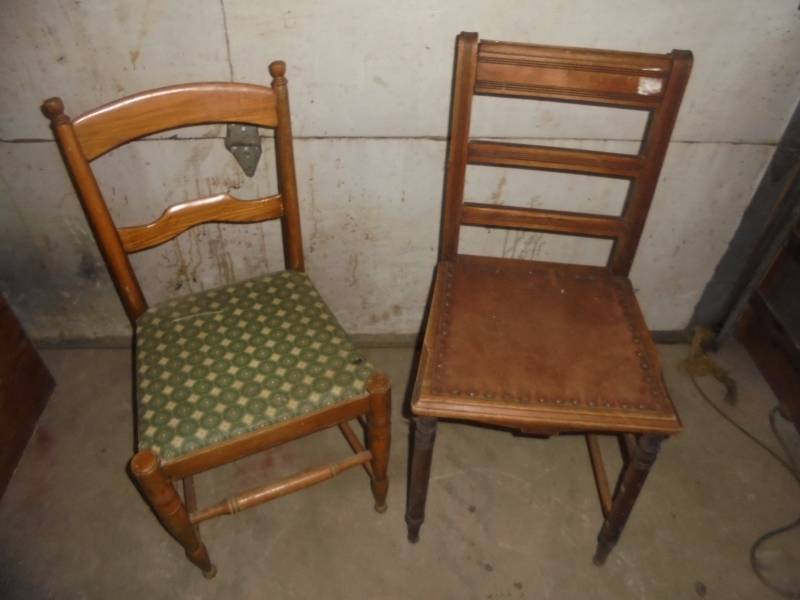 Lot - Wood Chairs, 36x16x14