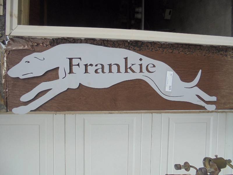 Metal Frankie Greyhound Dog Cutout, 47 Long