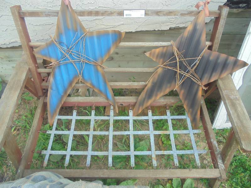 Patio Seat Frame with Painted Metal Stars