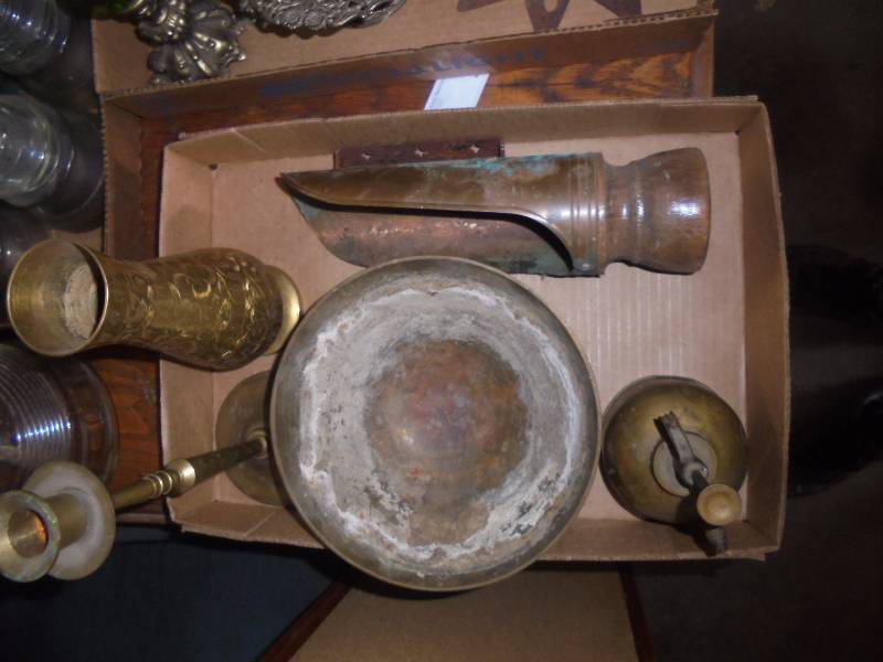 Lot - Misc Brass, Oil Can, etc