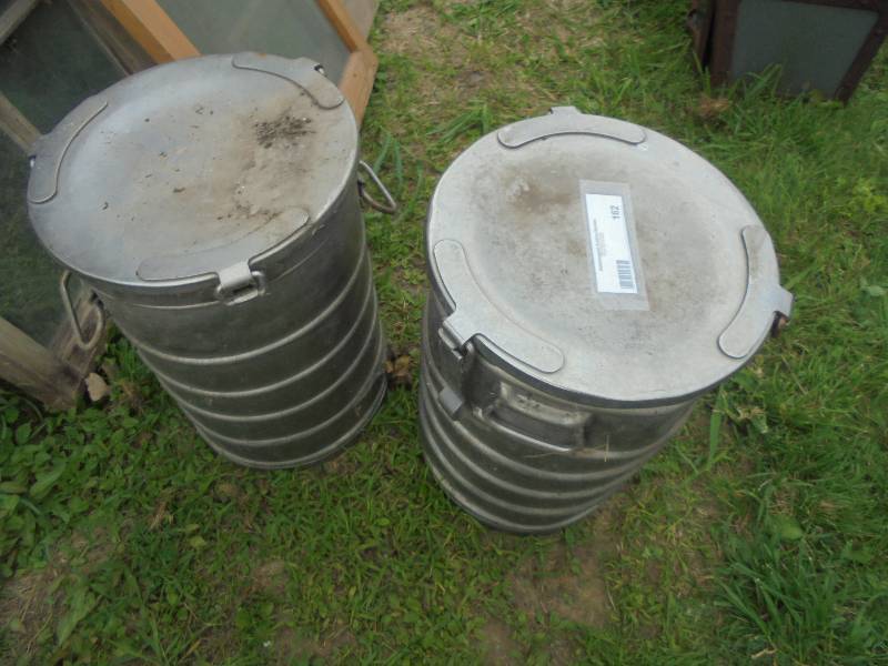 Pair - Stainless Steel Cans with Covers,