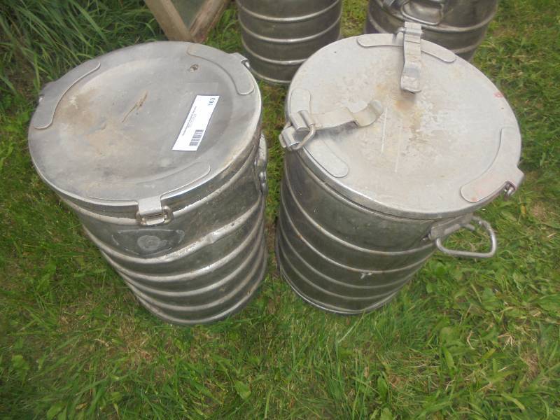 Pair - Stainless Steel Cans with Covers,