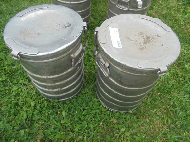 Pair - Stainless Steel Cans with Covers,
