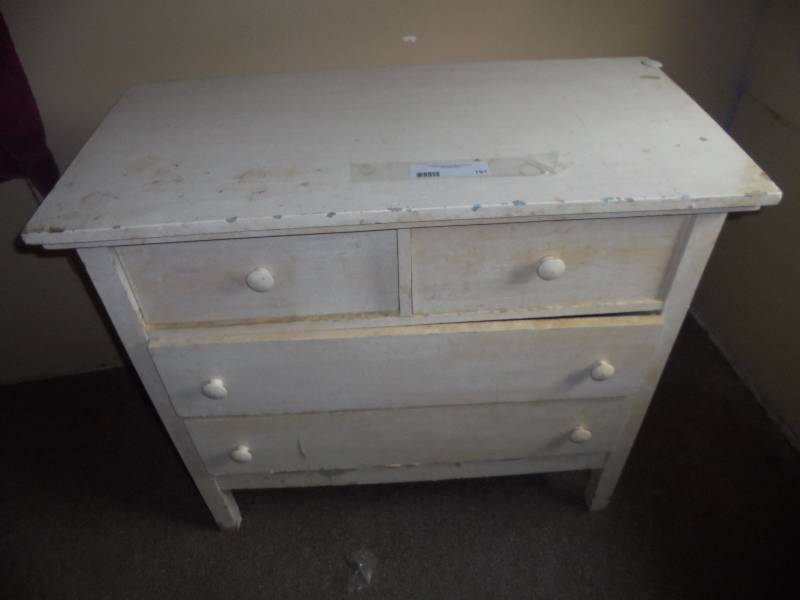 Wood Three Drawer Dresser, 38x19x34