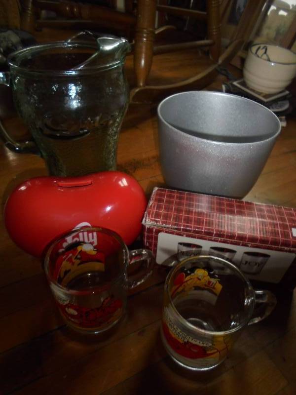 Lot - Glass Coke Pitcher, Garfield Mugs, etc