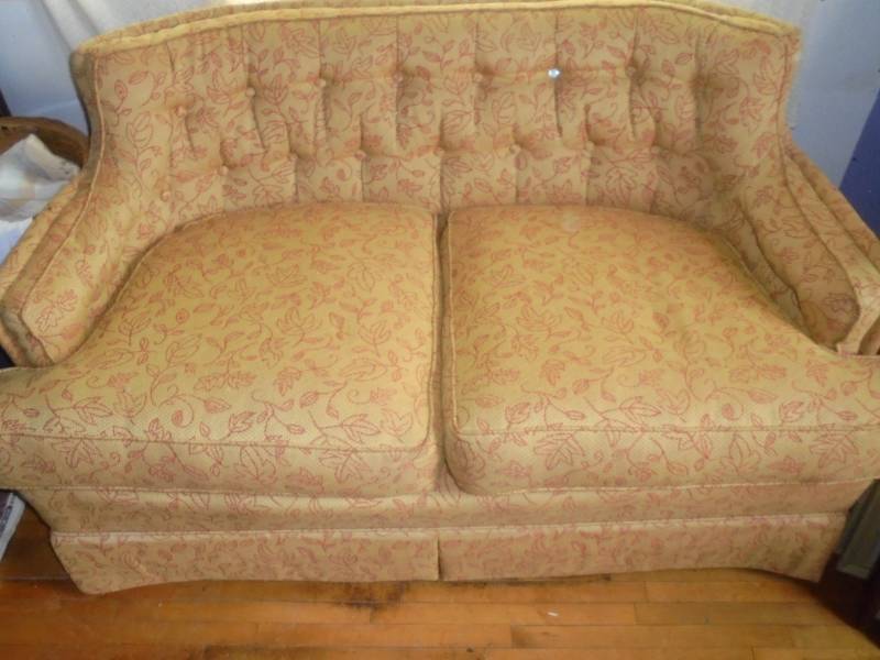 Newly Upholstered Loveseat, 51x28x31 (missing a button cover)