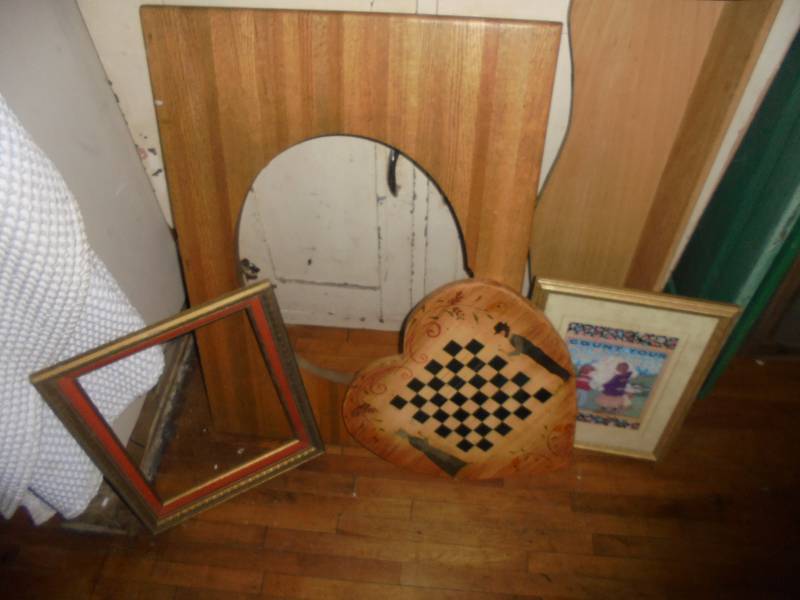 Lot - Misc, Wood Sink Top, Shelf, Etc