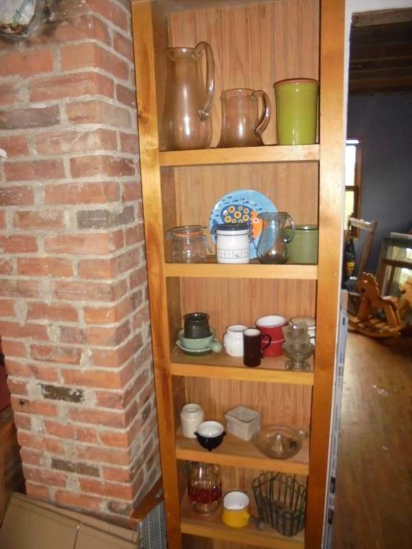 Nice Pine Shelf with Contents, 86x21x10