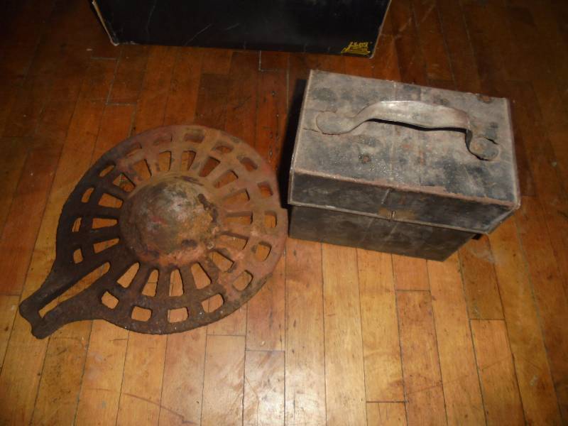 Lot - Metal Box, Cast Grate