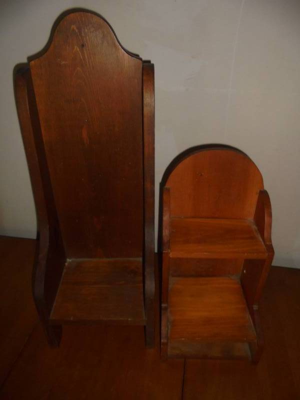 Lot - Wood Shelving, Doll Chair
