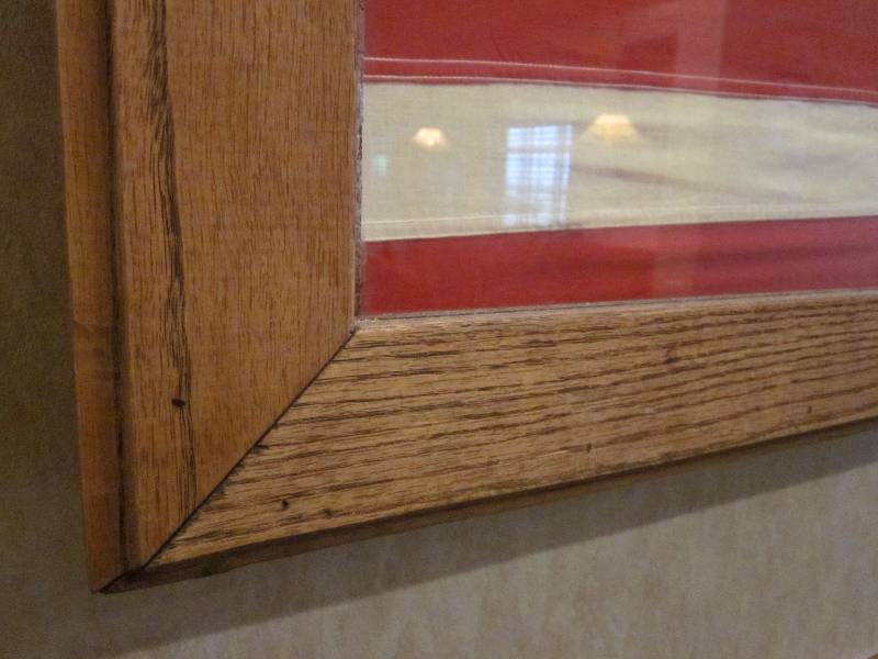 American Flag in Oak Case