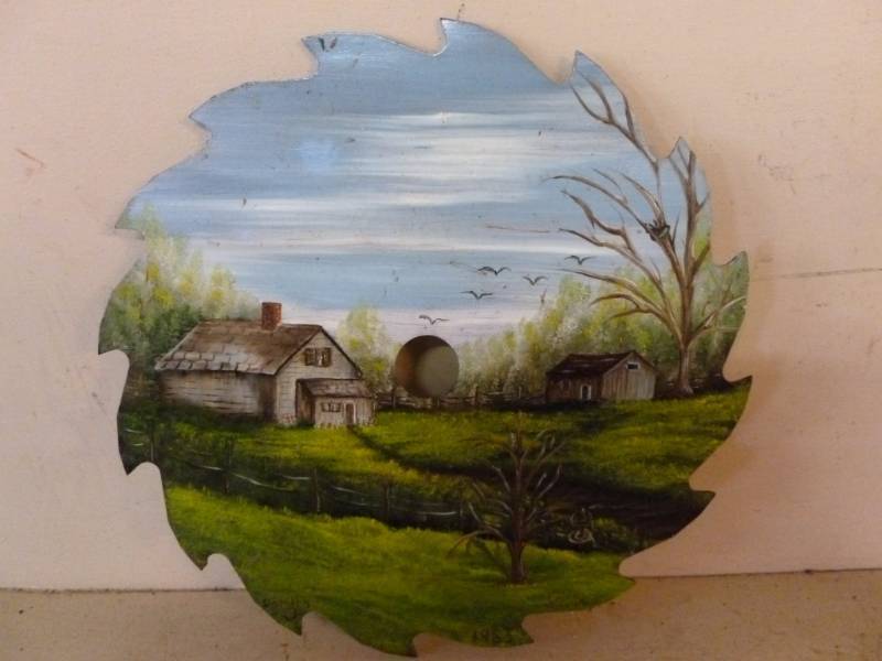 lot 109 image: Hand Painted Saw Blade