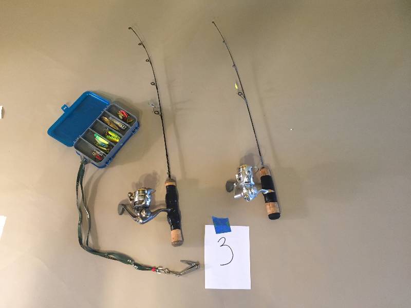lot 3 image: TWO FISHING RODS AND TACKLE