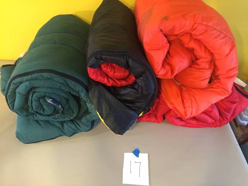 lot 17 image: FIVE SLEEPING BAGS THREE YOUTH TWO ADULTS ALL FOR VERY COLD WEATHER