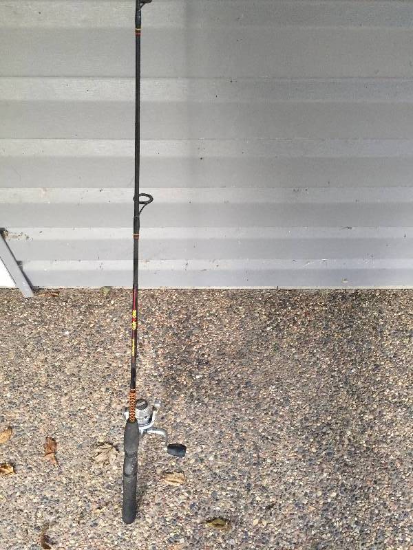 lot 36 image: FISHING ROD AND OPEN FACE REEL